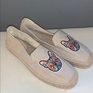 New French bulldog  Soludos flats size 11